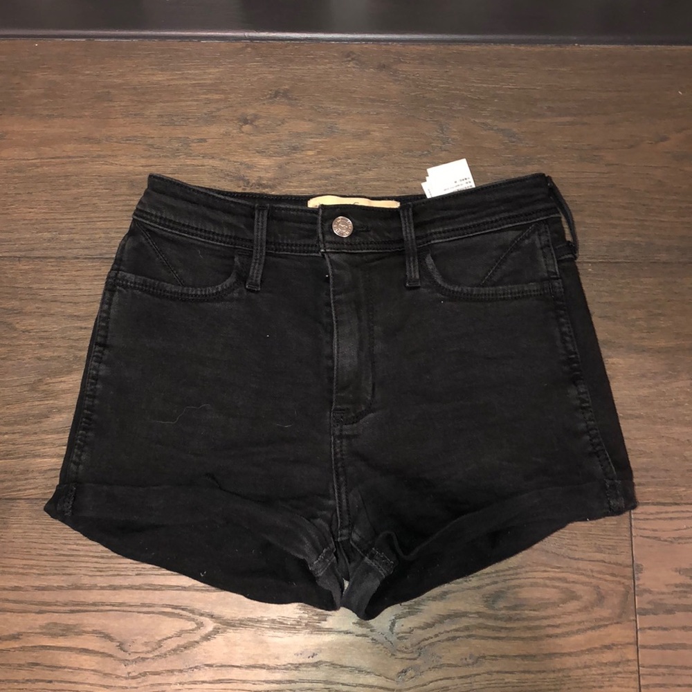 Black high waisted jean shorts